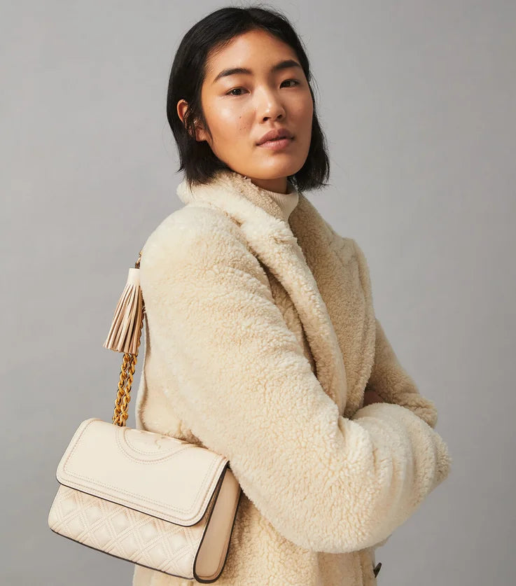 Tory Burch Small Fleming Convertible Shoulder Bag New Cream