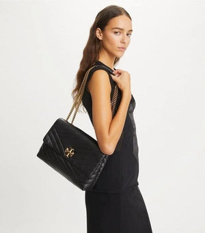Tory Burch Small Kira Chevron Convertible Shoulder Bag Black