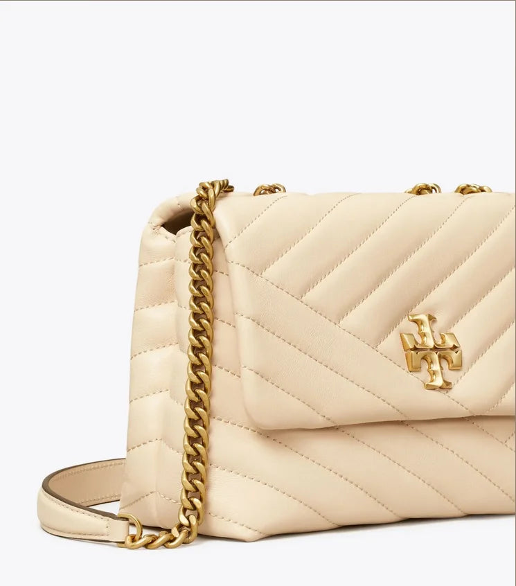 Tory Burch Small Kira Chevron Convertible Shoulder Bag New Cream