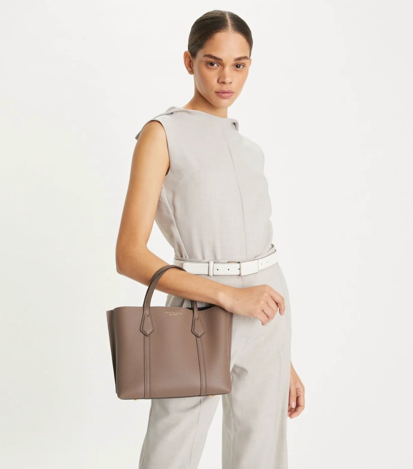 Tory Burch Small Perry Triple-compartment Tote Bag Clam Shell