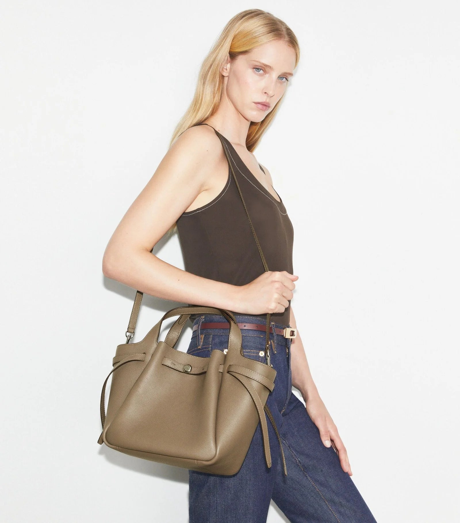 Tory Burch Small Romy Tote Wild Mushroom