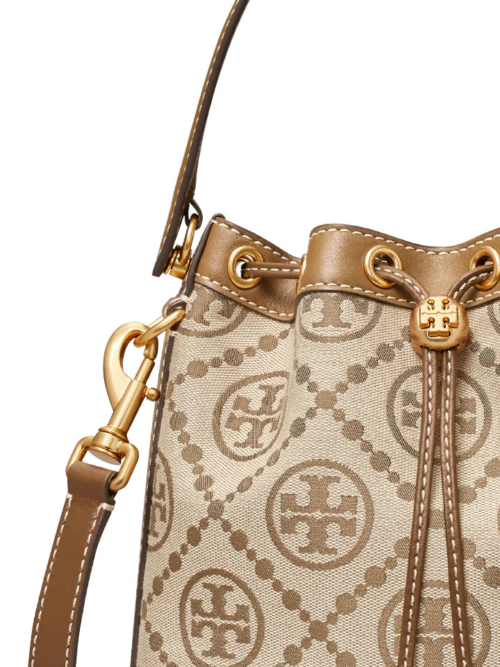 Tory Burch T Monogram Bucket Bag Hazelnut