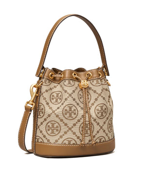 Tory Burch T Monogram Bucket Bag Hazelnut