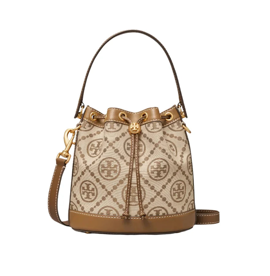 Tory Burch T Monogram Bucket Bag Hazelnut