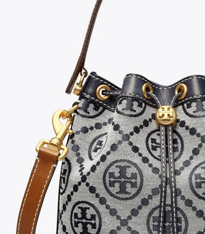 Tory Burch T Monogram Bucket Bag Navy