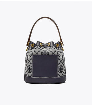 Tory Burch T Monogram Bucket Bag Navy