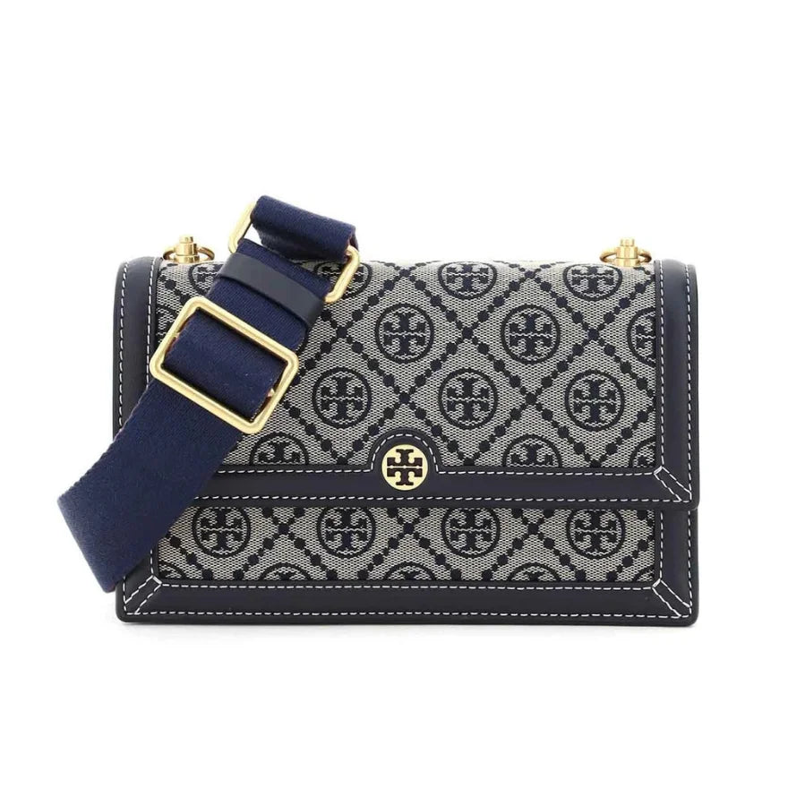 Tory Burch T Monogram Jacquard Mini Shoulder Bag Navy