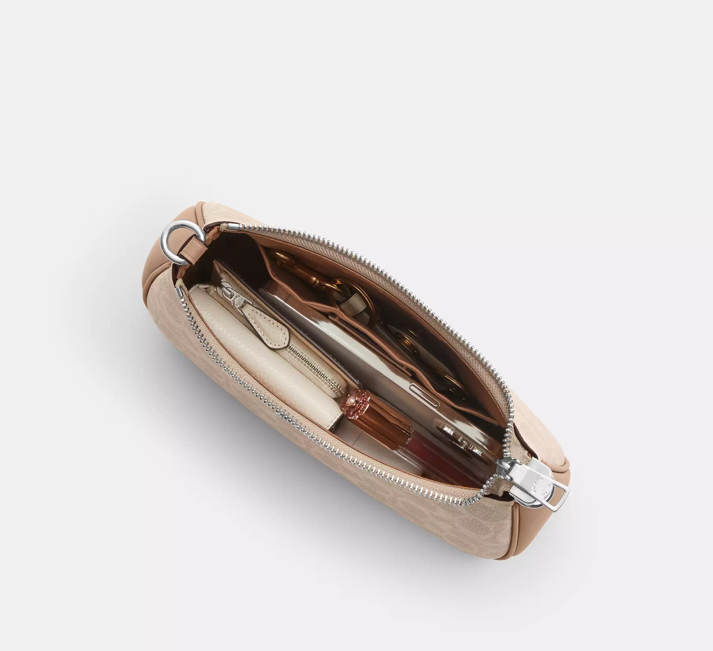 Teri Shoulder Bag In Signature Canvas /Silver/Sand/Taupe