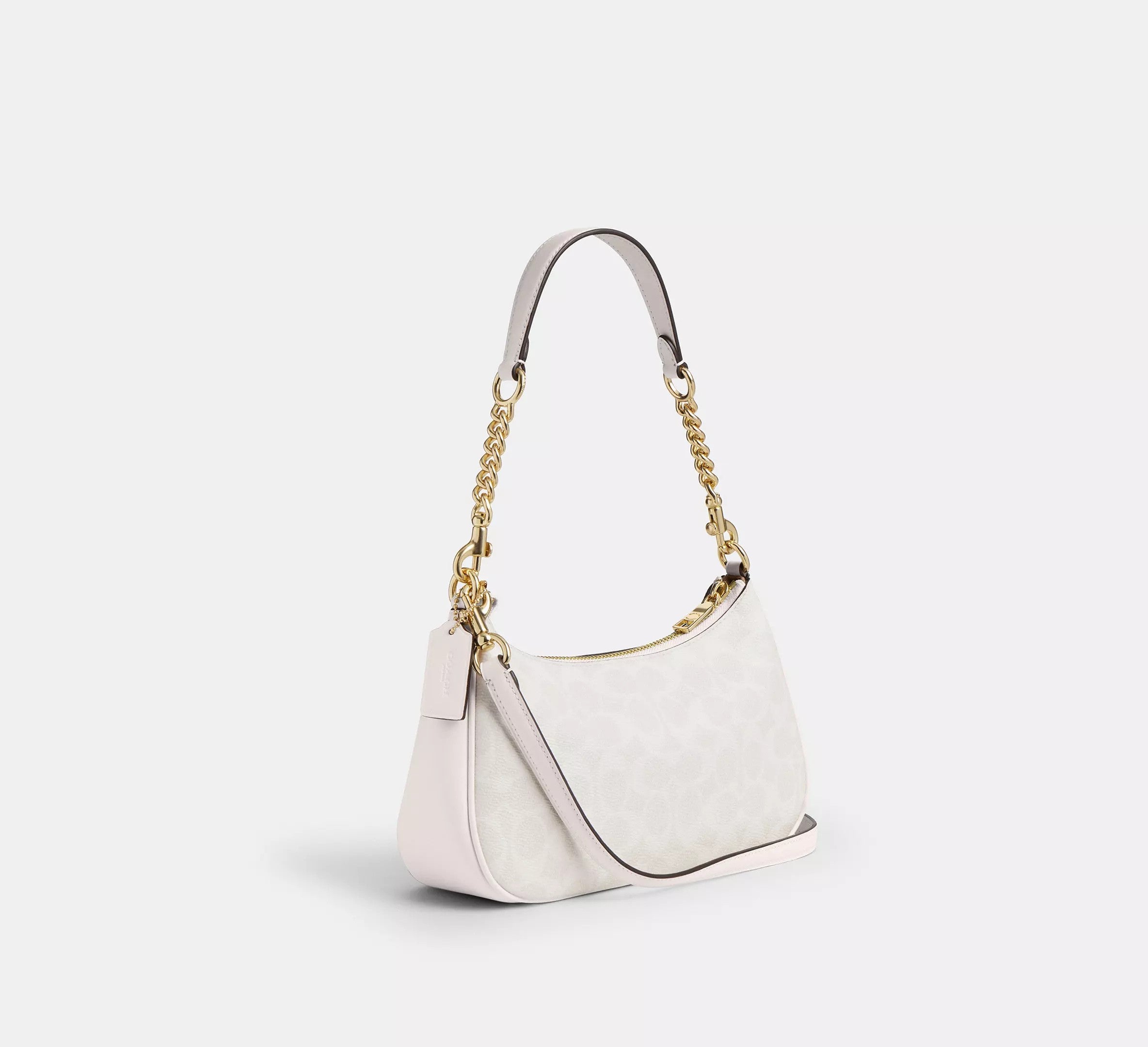 Teri Shoulder Bag In Signature Canvas /Gold/White/Chalk