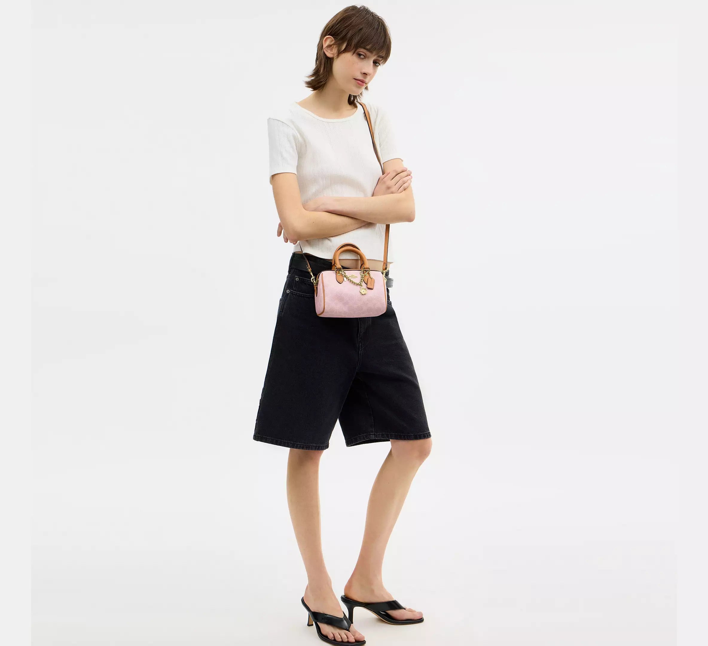 Mini Rowan Crossbody Bag In Signature Canvas With Charms