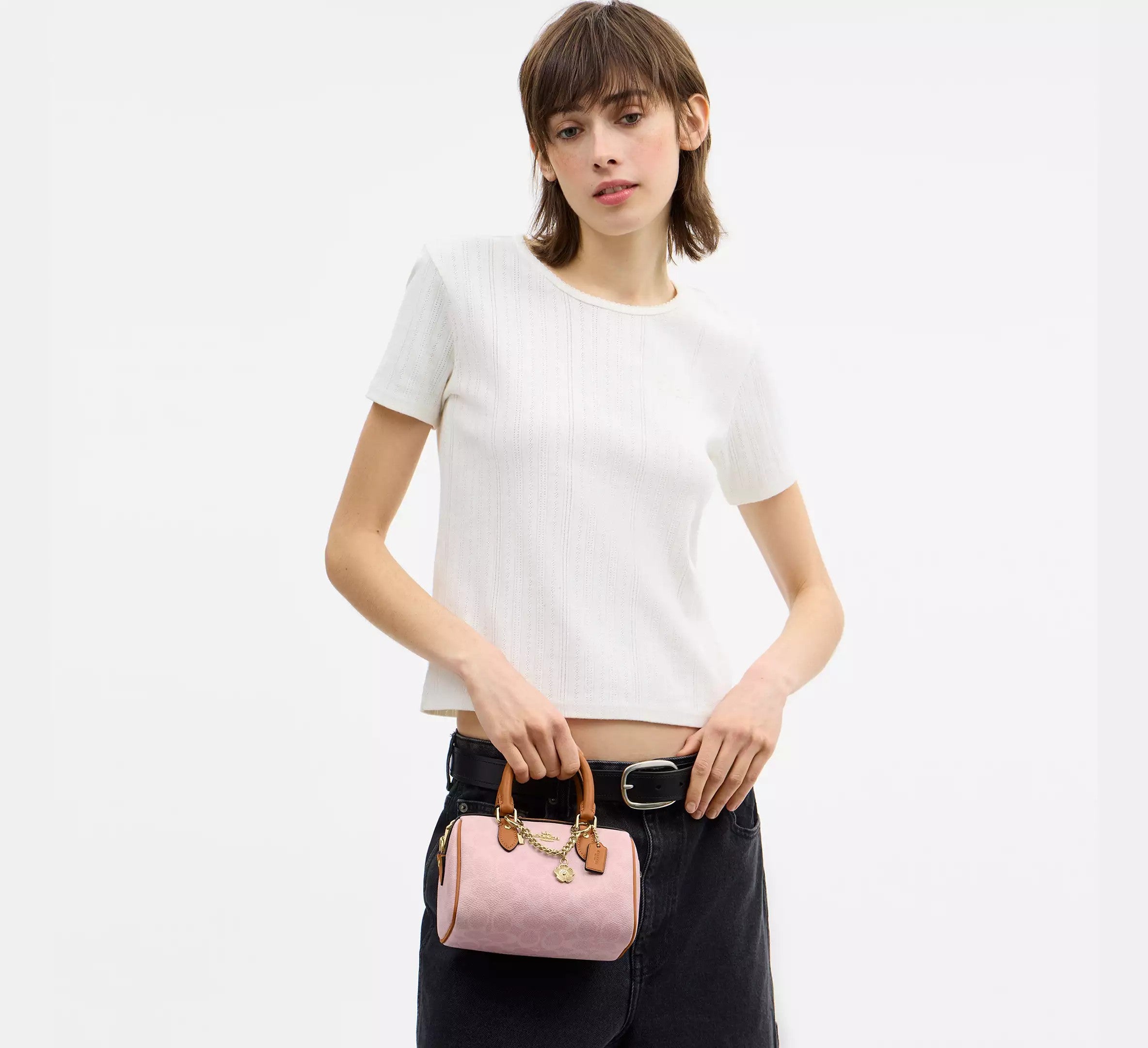 Mini Rowan Crossbody Bag In Signature Canvas With Charms