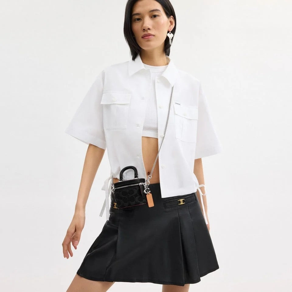 Trail Crossbody 12 In Signature Black Denim