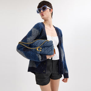 Tabby Shoulder Bag 26 With Pillow Quilting Denim