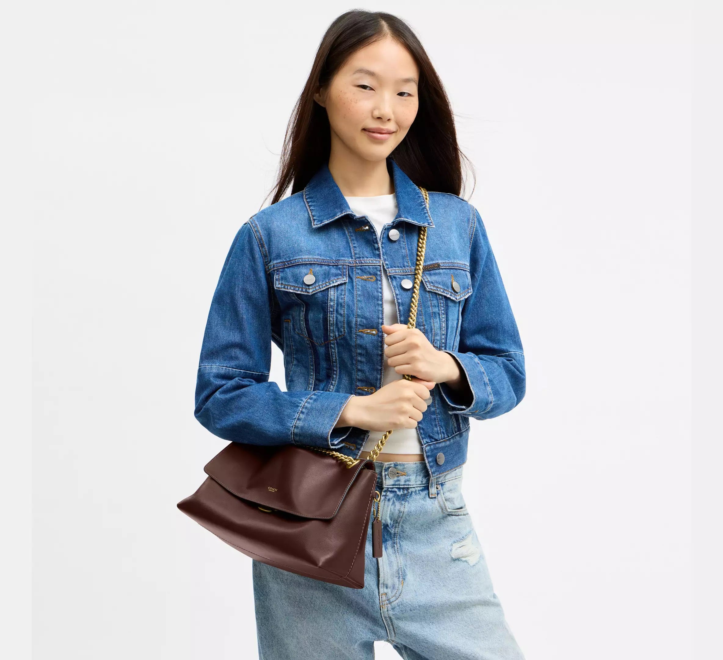 Chelsea Shoulder Bag 30 With Chain Brass/Maple