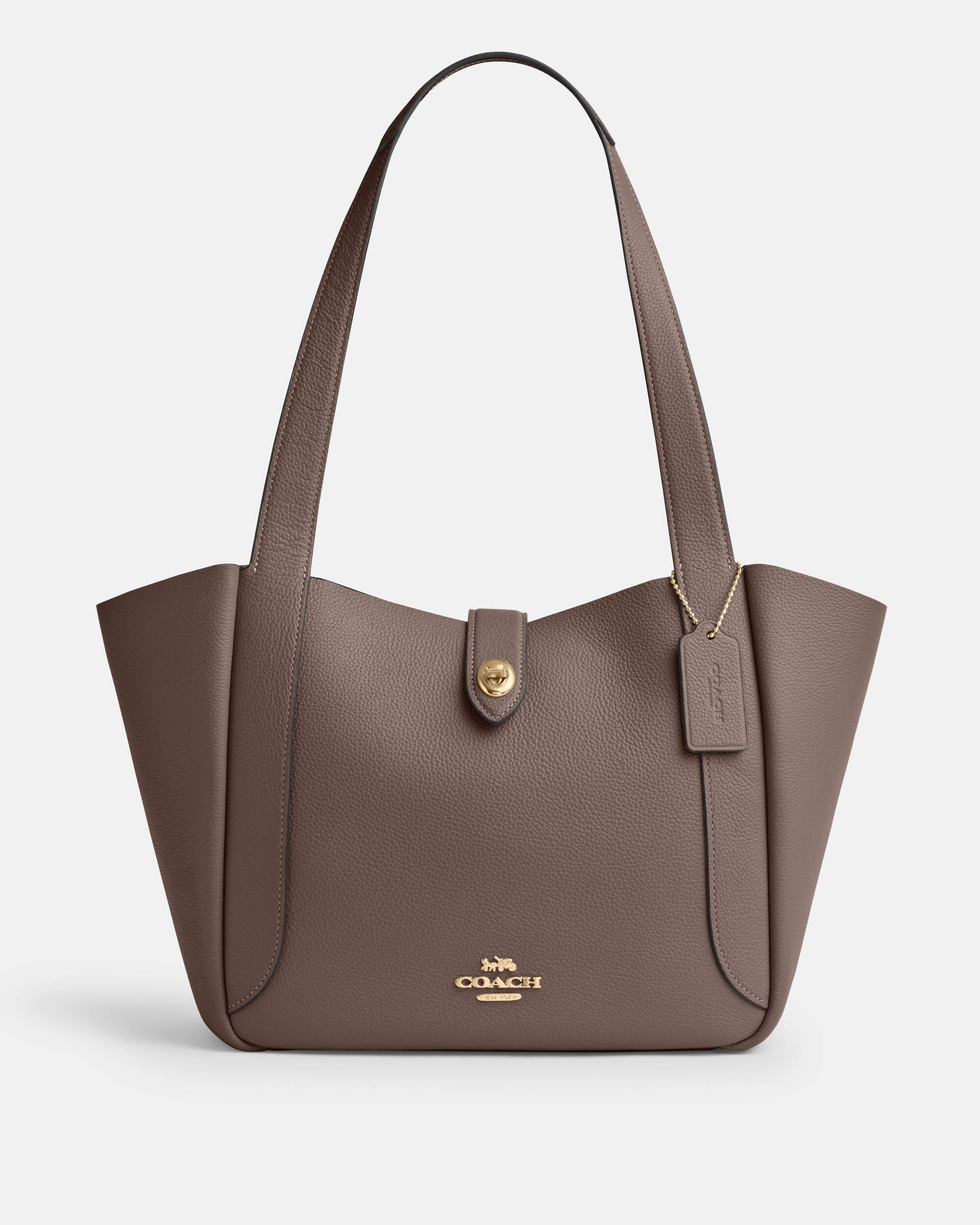 Hadley Turnlock Tote Bag Gold/Dark Stone