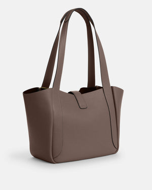 Hadley Turnlock Tote Bag Gold/Dark Stone