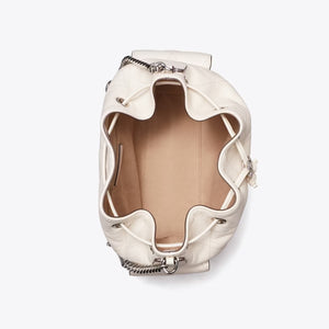 CHARLIE QUILTED DRAWSTRING SHOULDER BAG LIGHT CREAM