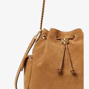 CHARLIE QUILTED DRAWSTRING SHOULDER BAG TOFFEE