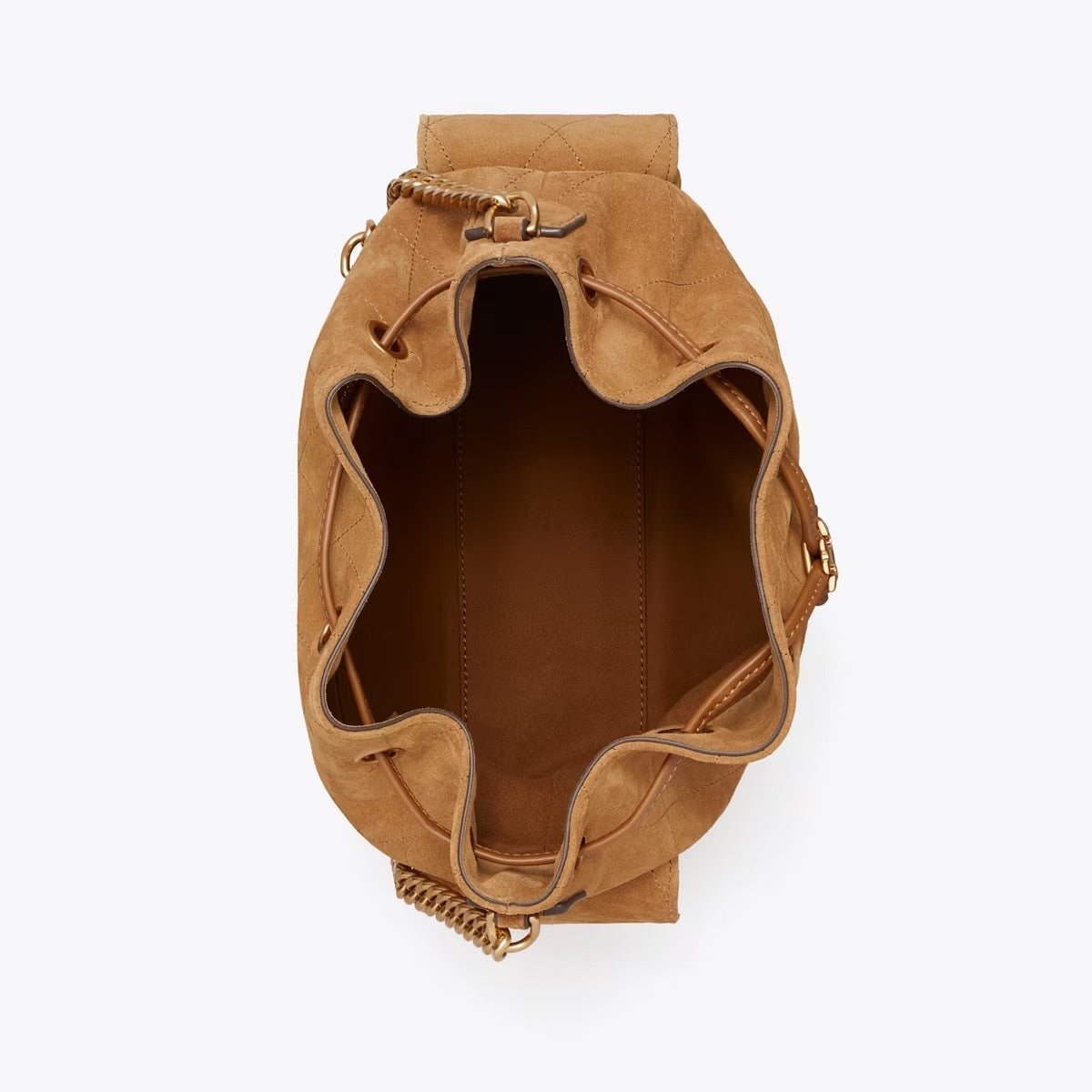 CHARLIE QUILTED DRAWSTRING SHOULDER BAG TOFFEE