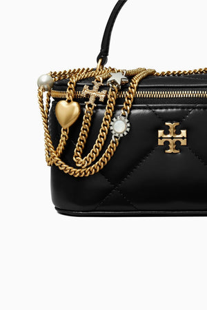 Kira Charm Vanity Case in Quilted Leather