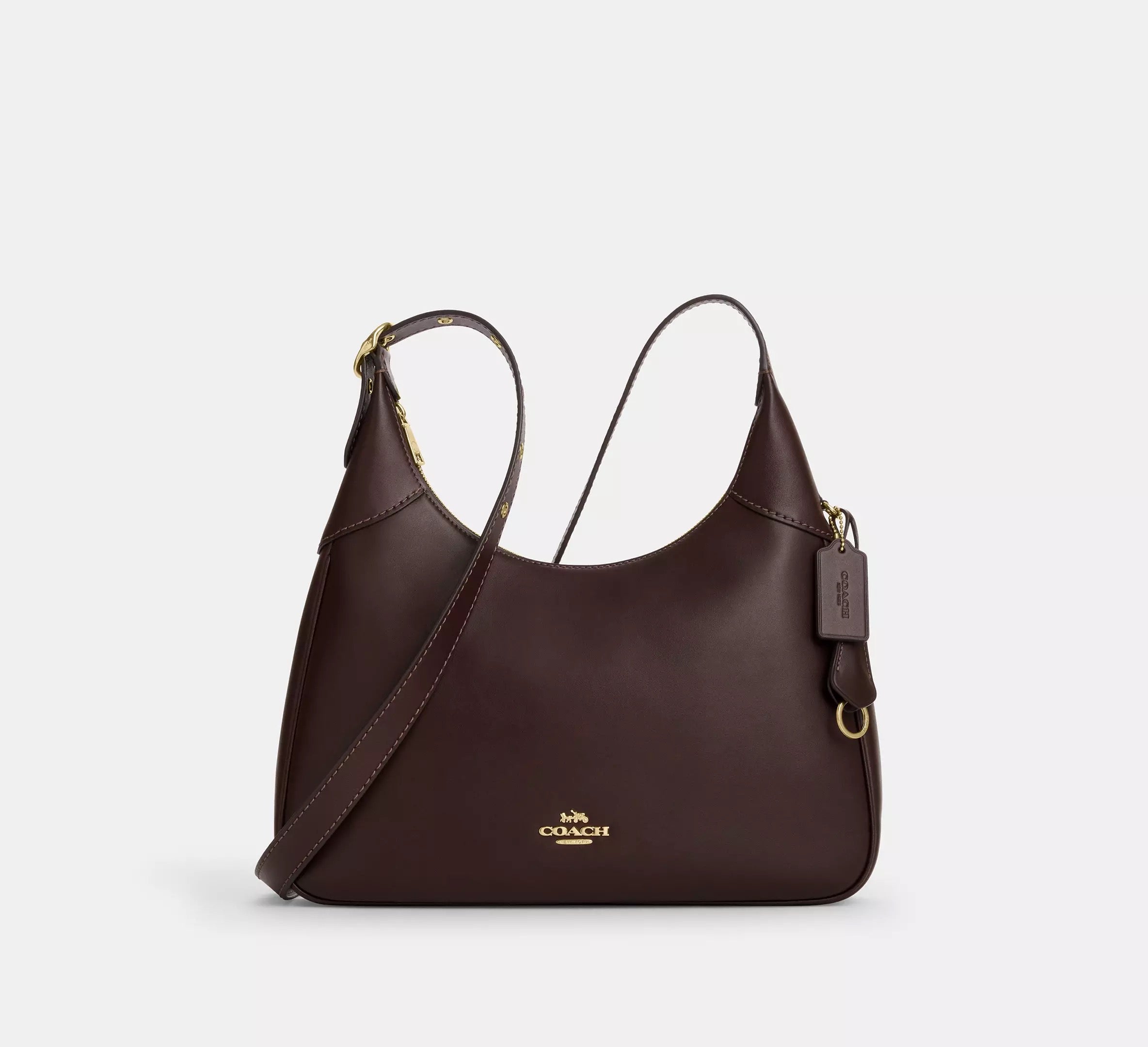 Ella Shoulder Bag smooth leather/Gold/Espresso