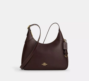 Ella Shoulder Bag smooth leather/Gold/Espresso