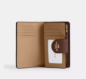 Medium signature canvas corner zip wallet
