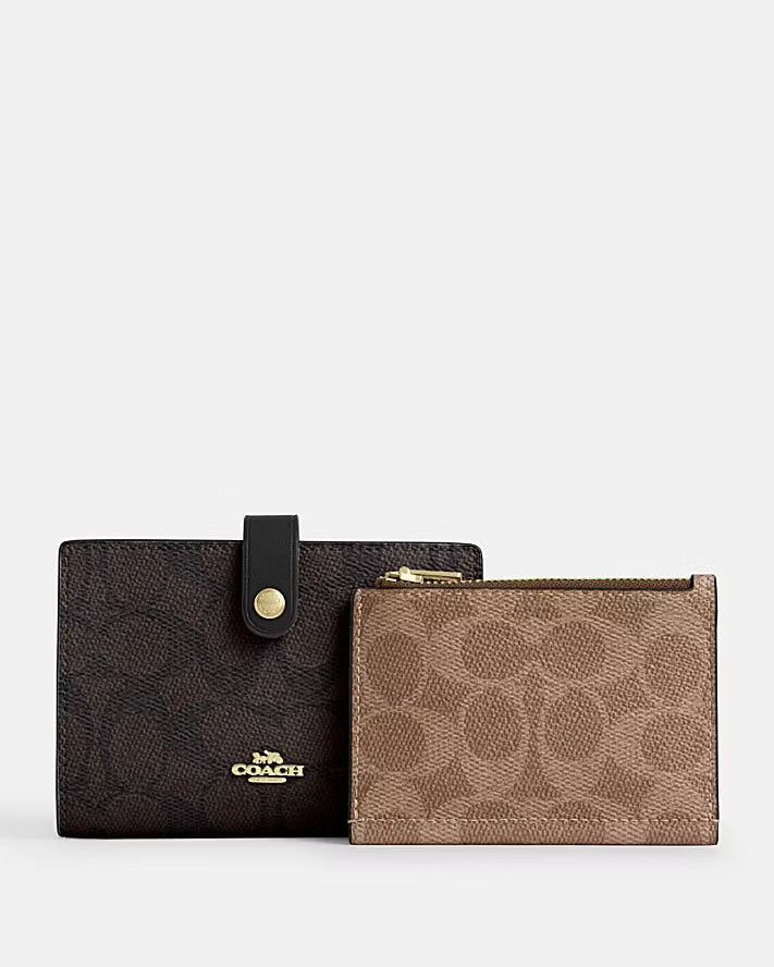 2-IN-1 WALLET IN BLOCKED SIGNATURE CANVAS