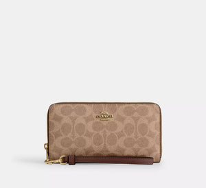 Long Zip Around Wallet In Signature Canvas
