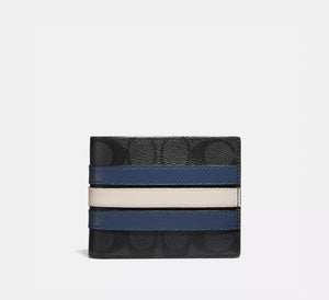 3-in-1 Wallet Set in Signature Canvas with Varsity Stripe