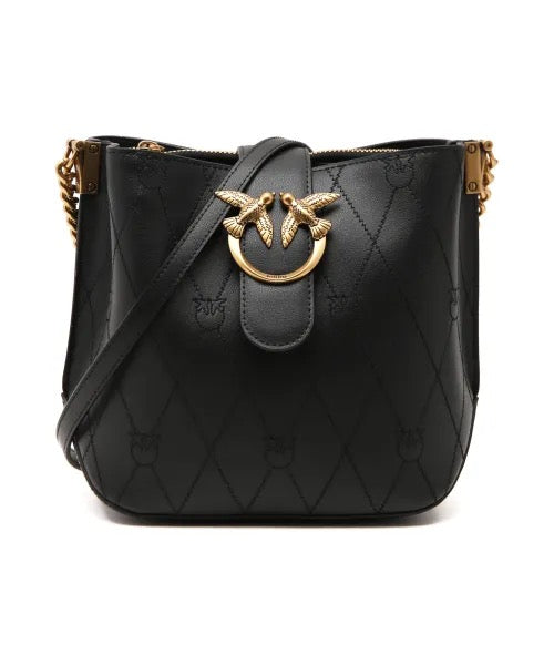Leather bucket bag LOVE BUCKET WAVE LOGO