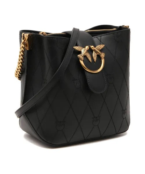 Leather bucket bag LOVE BUCKET WAVE LOGO