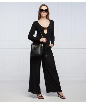 Leather bucket bag LOVE BUCKET WAVE LOGO