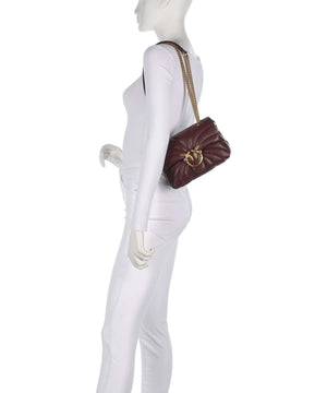 Love Puff Mini Shoulder bag sheepskin leather burgundy wine