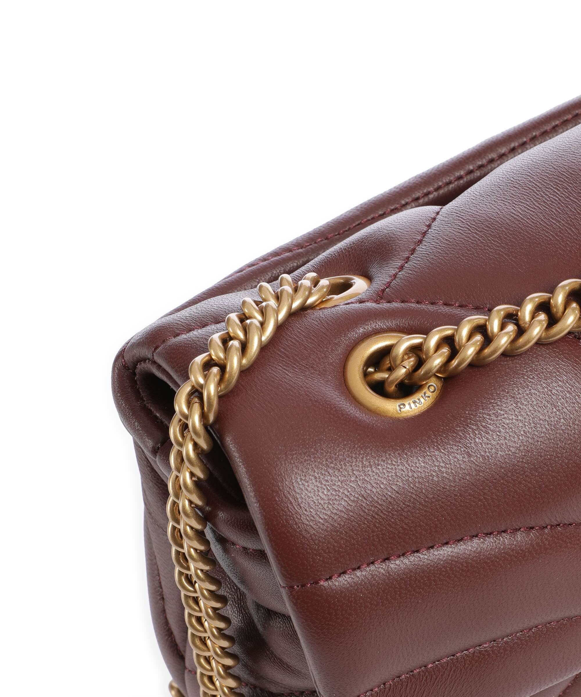 Love Puff Mini Shoulder bag sheepskin leather burgundy wine