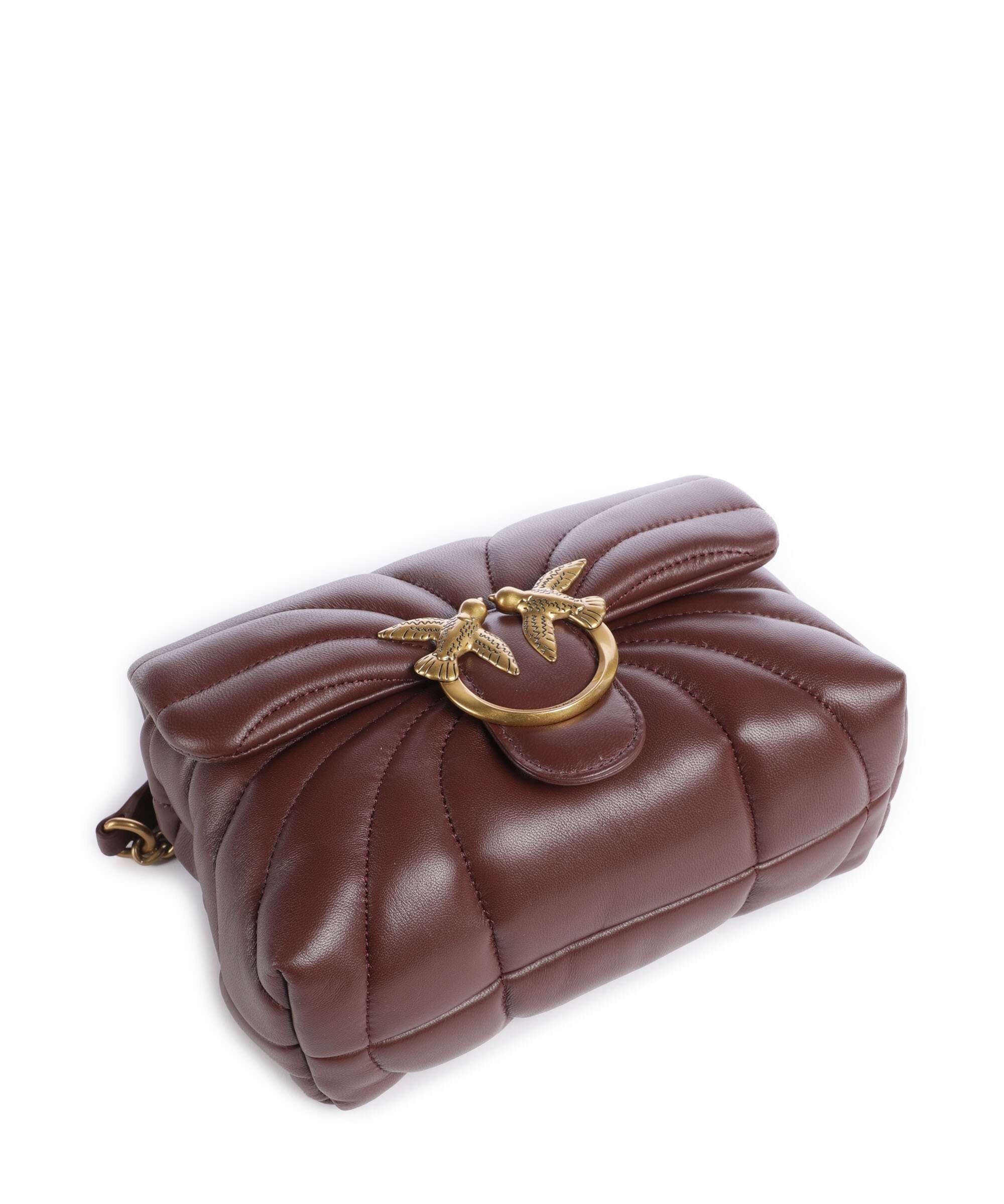 Love Puff Mini Shoulder bag sheepskin leather burgundy wine