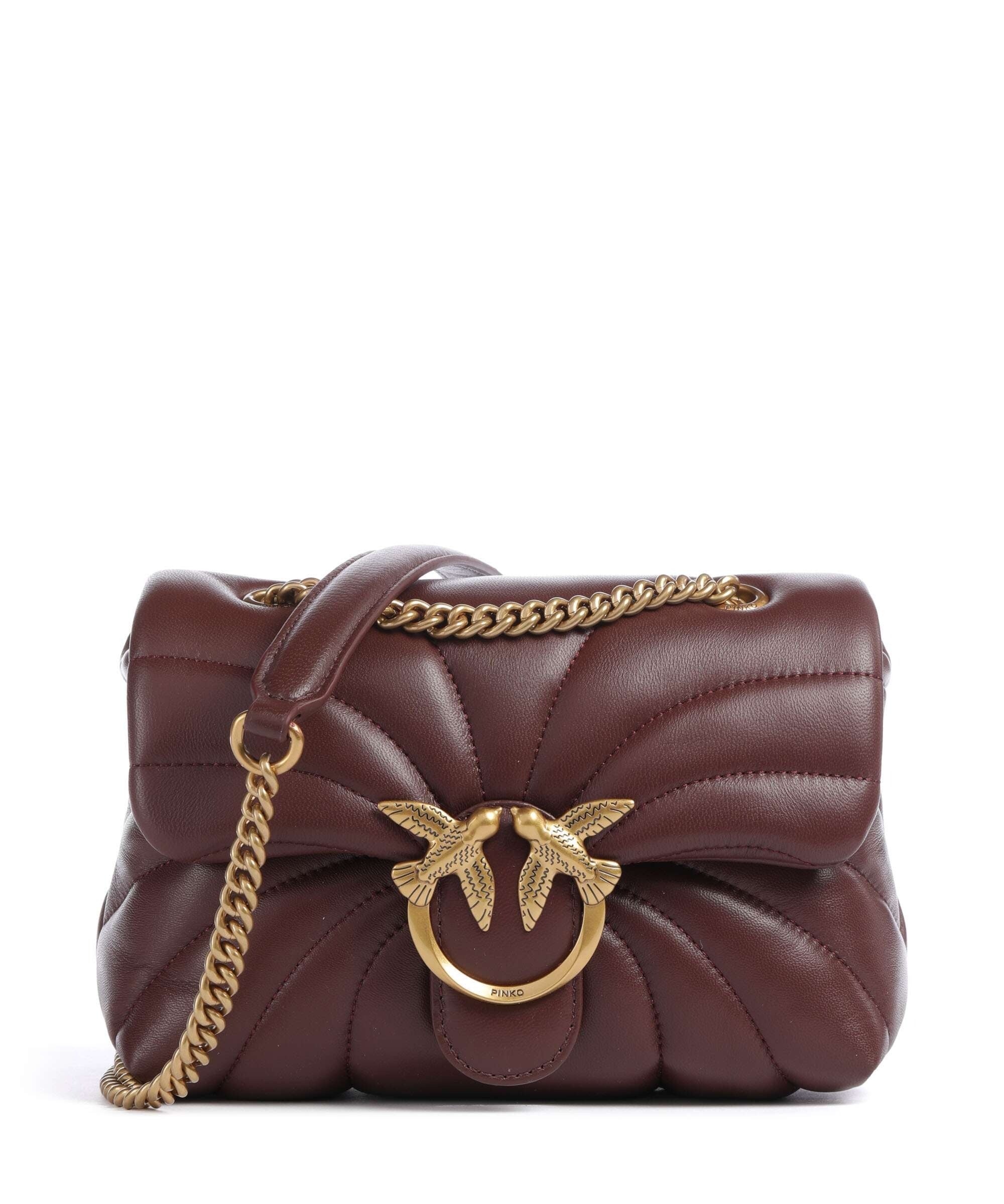 Love Puff Mini Shoulder bag sheepskin leather burgundy wine