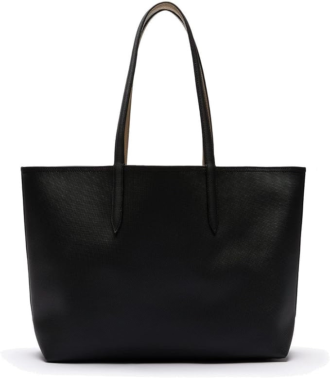 Anna Reversible Tote with Pouch | Black and Beige