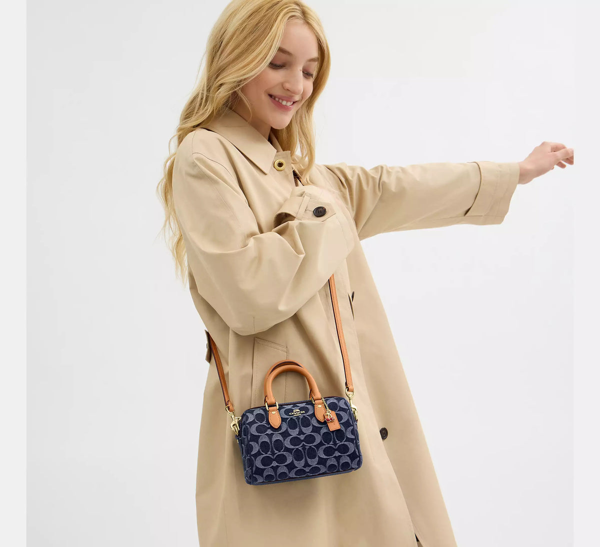 Mini Rowan Crossbody Bag In Signature Denim