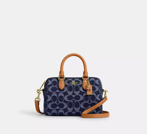 Mini Rowan Crossbody Bag In Signature Denim