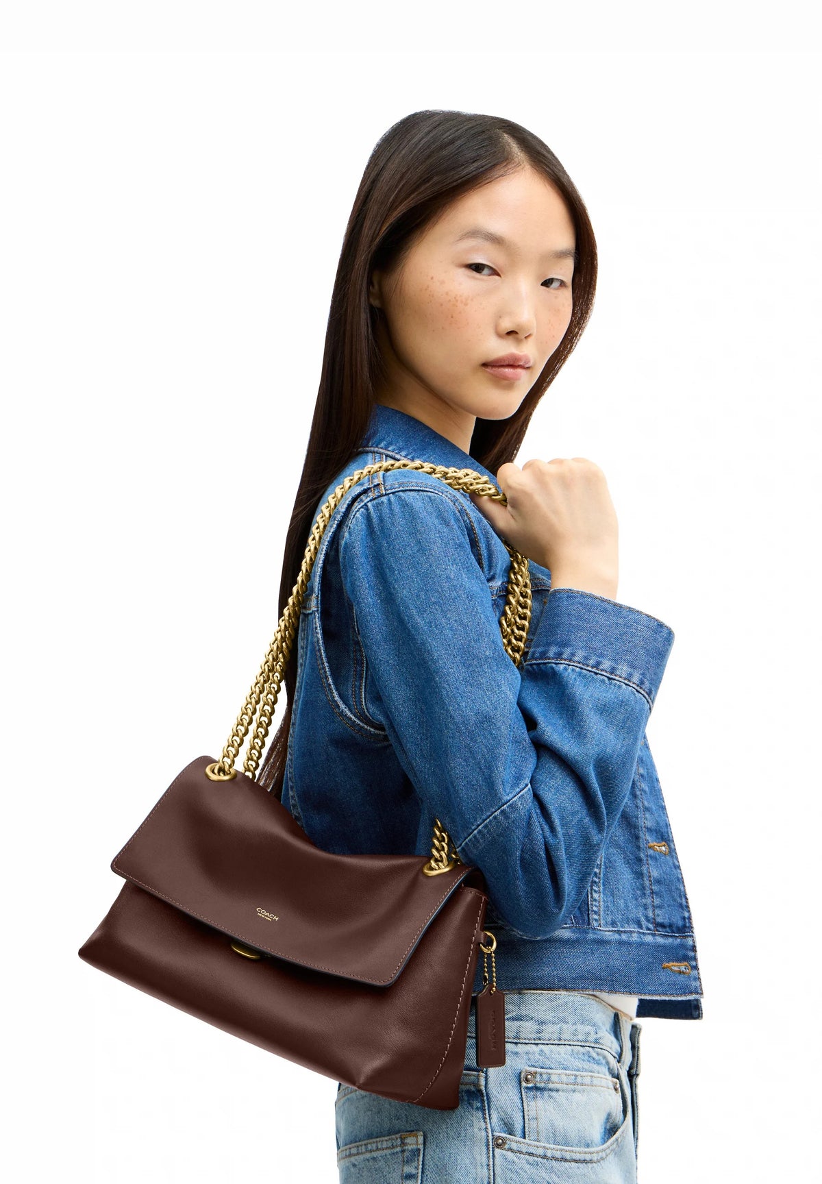 Chelsea Shoulder Bag 30 With Chain Brass/Maple