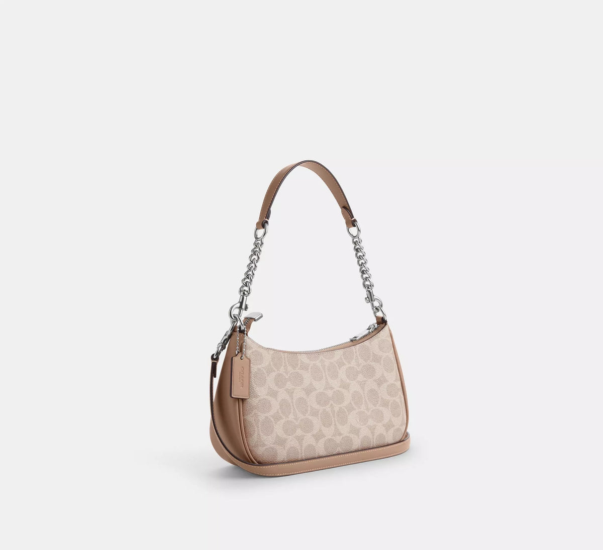 Teri Shoulder Bag In Signature Canvas /Silver/Sand/Taupe