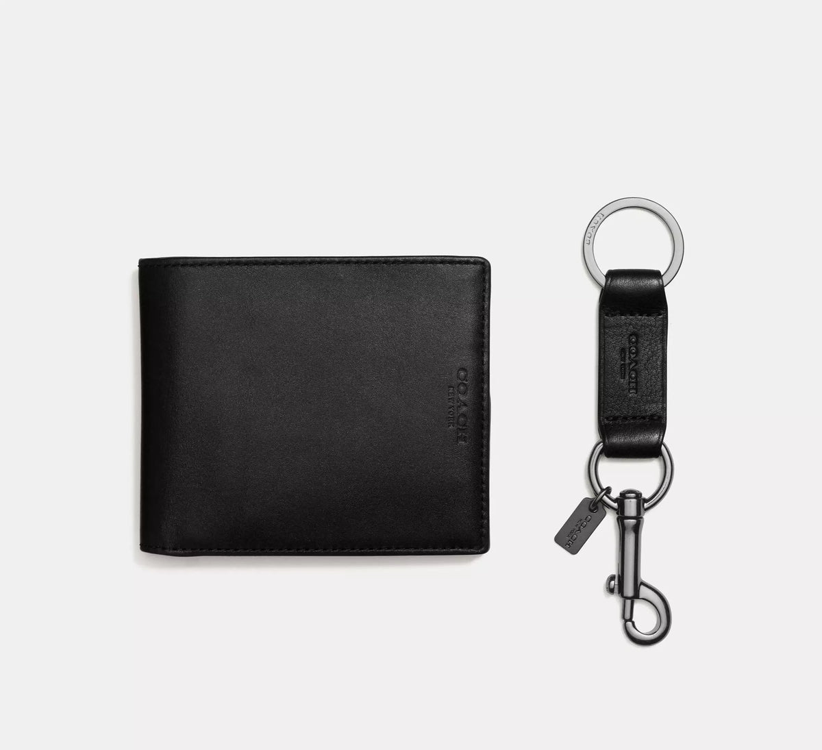 Boxed 3-In-1 Wallet Gift Set For Men Black