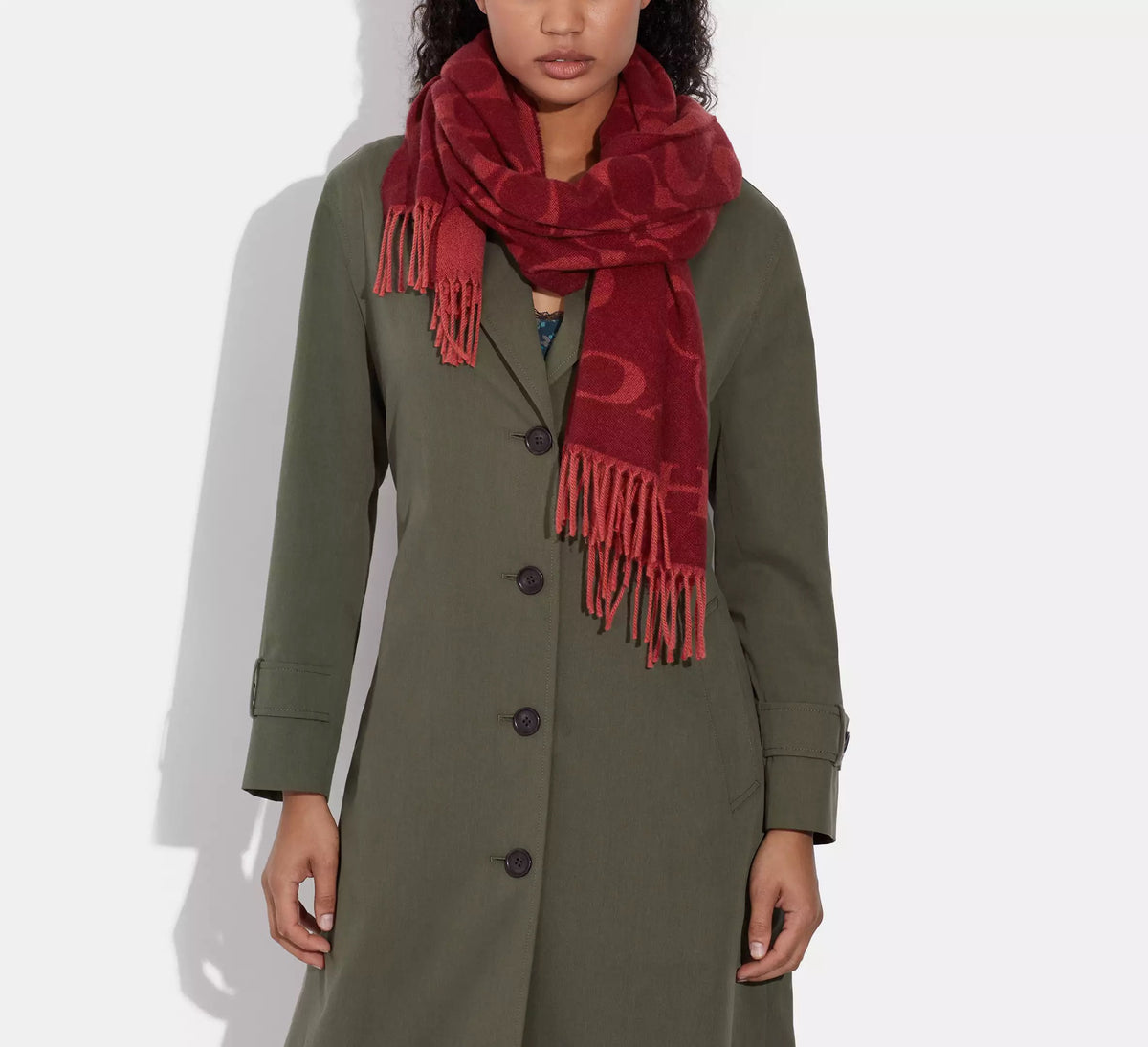 Signature Oversized Muffler Red