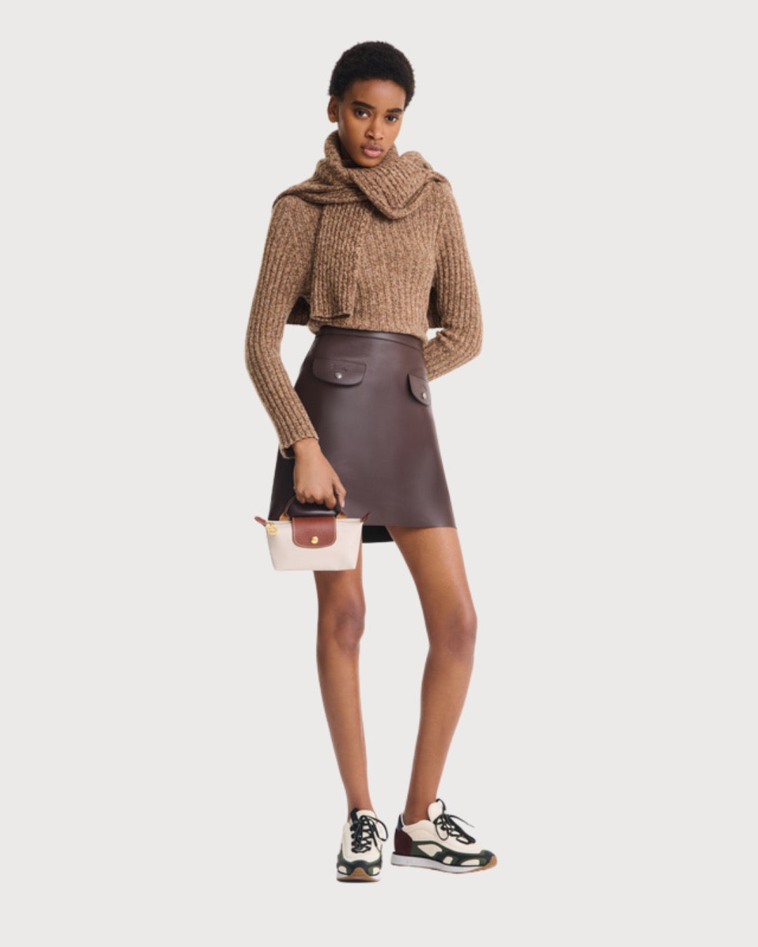 Le Pliage Original Pouch With Handle Beige