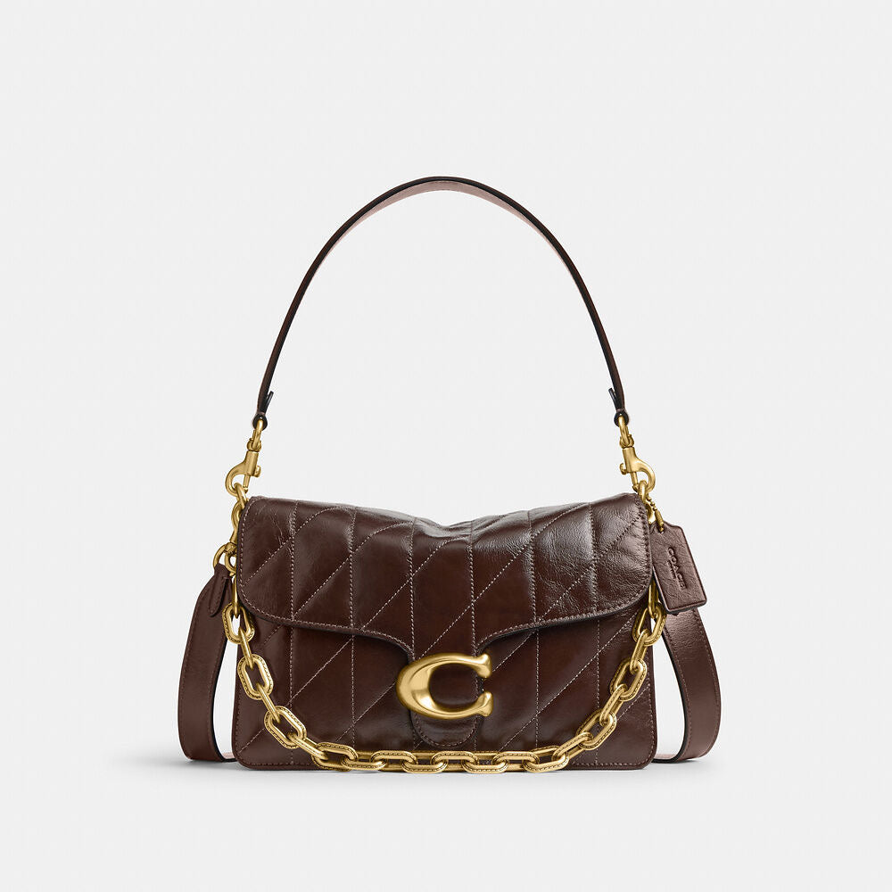 Chain Tabby Shoulder Bag With Quilting Brass/Maple