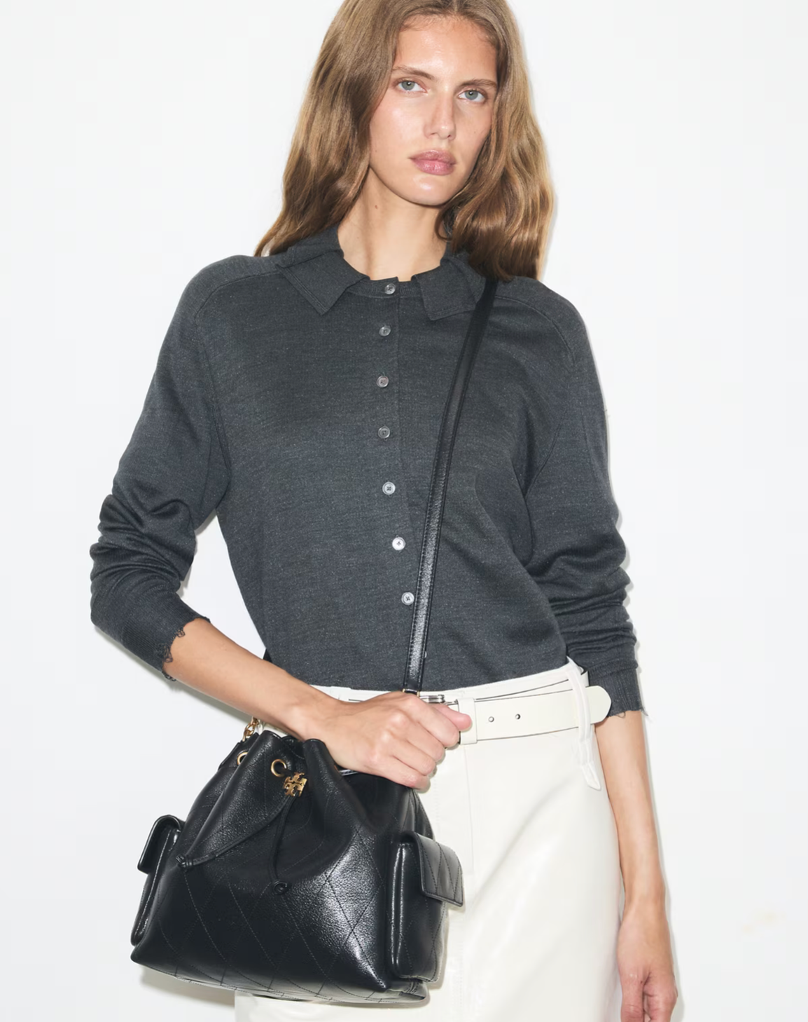 CHARLIE QUILTED DRAWSTRING SHOULDER BAG