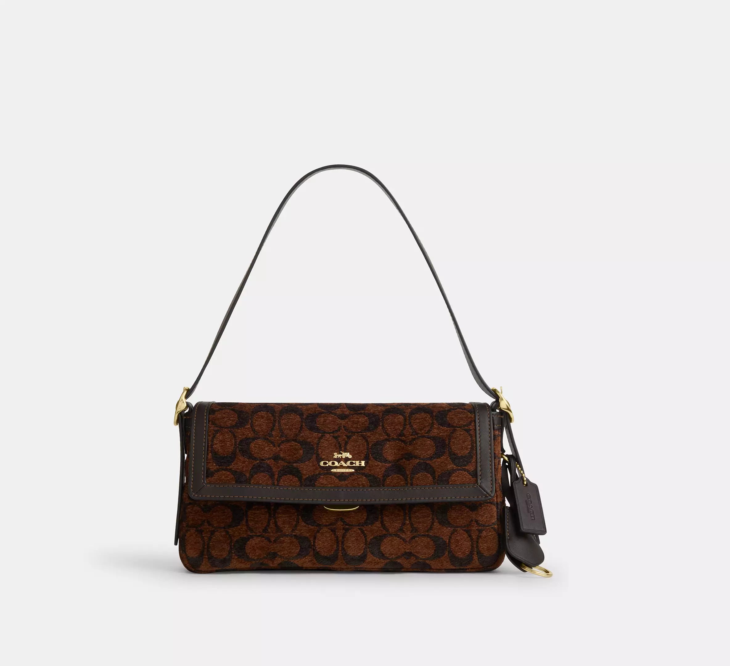 Etta Small Flap Shoulder Bag In Signature Chenille