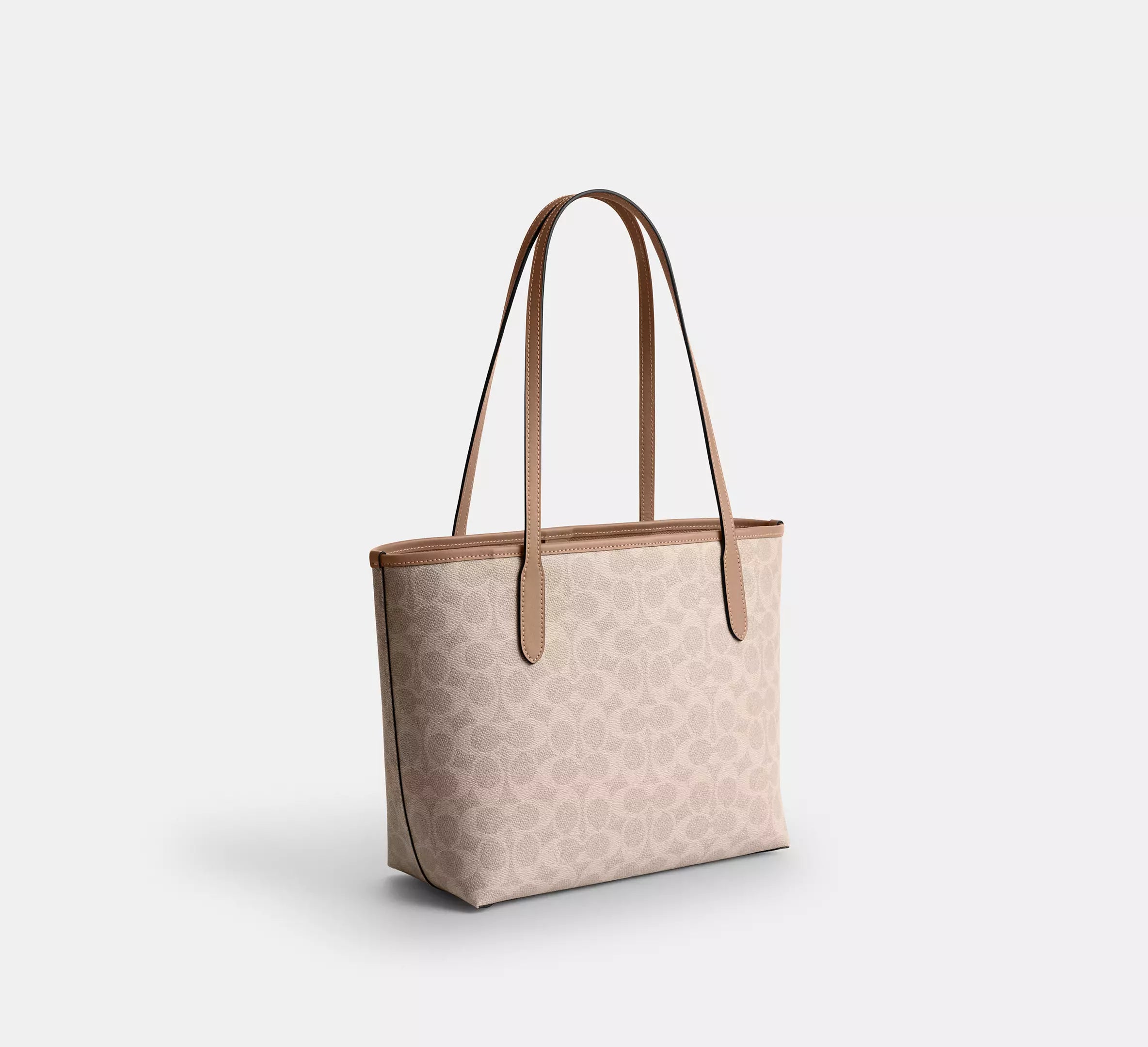 Medium City Tote Bag In Signature Canvas Sand Taupe