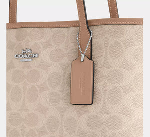 Medium City Tote Bag In Signature Canvas Sand Taupe